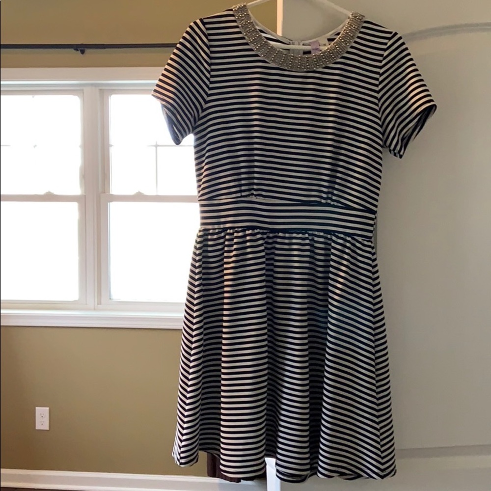 Francesca’s short sleeve striped Spring dress.